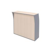 Стойка ресепшн IMAGO 124x51, клен мультиплекс/металлик