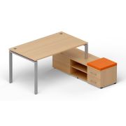 Стол рабочий LAVORO 160х145 см, акация/алюминий