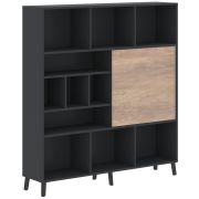 Стеллаж со слайд-дверью JAY JHC 1840, дуб каньон/антрацит, 1800х400х1950 мм