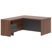 Стол руководителя с тумбой ZENN ZCT 1619H.A, левый, антрацит/орех даллас, 160х190х75 см