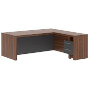 Стол руководителя с тумбой ZENN ZCT 2019H.A, правый, антрацит/орех даллас, 200х190х75 см