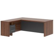 Стол руководителя с тумбой ZENN ZCT 2019H.A, левый, антрацит/орех даллас, 200х190х75 см