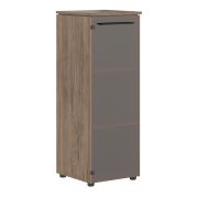 Шкаф колонка со стеклянной дверью MORRIS TREND, 43х42, Антрацит/Кария Пальмира