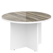 Стол для переговоров MORRIS, 120х120, Дуб Базель/Белый