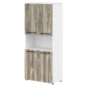 Шкаф высокий MORRIS, 85х42, Дуб Базель/Белый