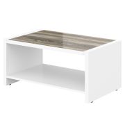 Стол журнальный MORRIS, 100х60, Дуб Базель/Белый