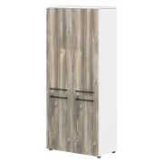 Шкаф высокий MORRIS, 85х42, Дуб Базель/Белый
