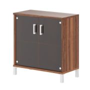 Шкаф со стеклом низкий BORN, Орех Даллас