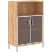 Шкаф со стеклом средний с замком BORN, Дуб Бофорд