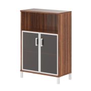 Шкаф со стеклом средний с замком BORN, Орех Даллас