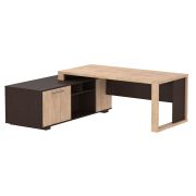 Стол руководителя левый ALTO 210x180, дуб девон/венге магия