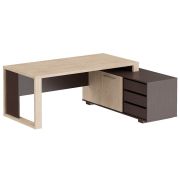 Стол руководителя правый ALTO 195x160, дуб девон/венге магия