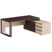 Стол руководителя левый ALTO 195x160, венге магия/дуб бофорд