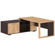 Стол руководителя левый ALTO 210x180, дуб бофорд/венге магия