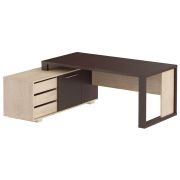 Стол руководителя левый ALTO 195x160, венге магия/дуб бофорд