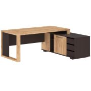 Стол руководителя правый ALTO 195x160, дуб бофорд/венге магия