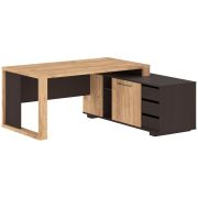 Стол руководителя правый ALTO 175x160, дуб бофорд/венге магия