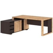 Стол руководителя левый ALTO 195x160, дуб бофорд/венге магия