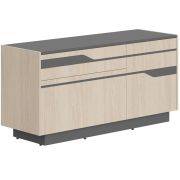 Тумба LINE СФ-572103, дуб светлый/черный графит, 130х43х64.5 см