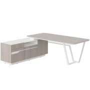 Стол LINE СФ-571202.1, дуб серый/белый премиум, 222.5х180х76.2 см