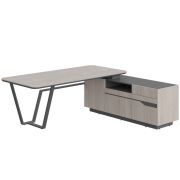 Стол руководителя LINE СФ-571201.1, дуб серый/черный графит, 222.5х180х76.2 см