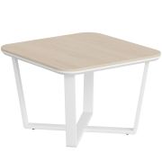 Стол журнальный LINE СФ-571608.1, дуб светлый/белый премиум, 75х75х50 см