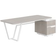 Стол руководителя LINE СФ-571101.1, дуб серый/белый премиум, 222.5х90х76.2 см