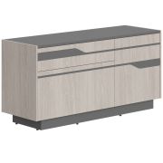 Тумба LINE СФ-572103, дуб серый/черный графит, 130х43х64.5 см