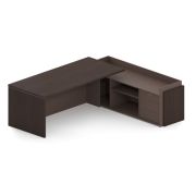 Стол руководителя правый SENSE 230х190 см, мокка/трюфель