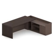 Стол руководителя правый SENSE 250х190 см, мокка/трюфель