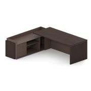 Стол руководителя левый SENSE 250х190 см, мокка/трюфель