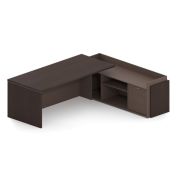 Стол руководителя правый SENSE 210х190 см, мокка/трюфель