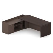 Стол руководителя левый SENSE 250х190 см, мокка/трюфель