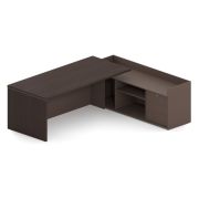 Стол руководителя правый SENSE 210х190 см, мокка/трюфель