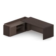 Стол руководителя левый SENSE 210х190 см, мокка/трюфель
