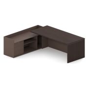 Стол руководителя левый SENSE 230х190 см, мокка/трюфель