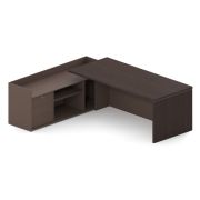 Стол руководителя левый SENSE 210х190 см, мокка/трюфель