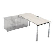 Стол руководителя левый GLOSS LINE 160х80 см, ivory