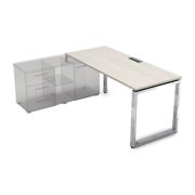 Стол руководителя левый GLOSS LINE 180х90 см, ivory