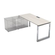 Стол руководителя левый GLOSS LINE 160х80 см, ivory