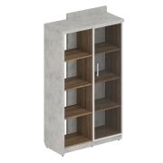 Шкаф-стеллаж комбинированный (комплект № 4) WOOD&STONE, Дуб Чарльстон, Бетон Чик