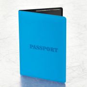 Обложка для паспорта, мягкий полиуретан, «PASSPORT», голубая, STAFF, 238405