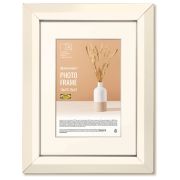 Рамка 15х21 см с паспарту 10х15 см небьющаяся, аналог IKEA, багет 26 мм, МДФ, BRAUBERG «Zool», цвет слоновая кость, 391374