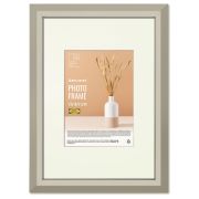 Рамка 21х30 см с паспарту 13х18 см, небьющаяся, аналог IKEA, багет 26 мм, МДФ, BRAUBERG «Zool», серая, 391377