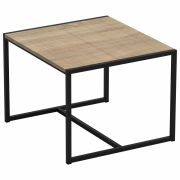 Стол журнальный «Систа» (640х590х460 мм), ЛОФТ, металл/ЛДСП ясень шимо светлый