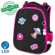 Ранец BRAUBERG PREMIUM, 2 отделения, с брелоком, «Space sweets», LED-ЛАМПОЧКИ, 38х29х16 см, 272020