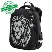 Ранец BRAUBERG SHINY, 2 отделения, с брелком, «Savage lion», светящийся рисунок, 38х28х14 см, 272039