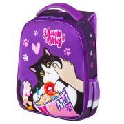 Ранец BRAUBERG KIDS START, 1 отделение, 2 кармана, «Sweet cheeks», велюровая панель, 35х26х13см, 272093