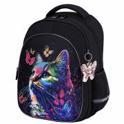 Рюкзак BRAUBERG OPTIMA, 2 отделения, с брелоком, «Butterfly catcher», СВЕТЯЩИЙСЯ, 36х27х18 см, 272097