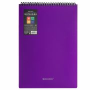 Блокнот БОЛЬШОГО ФОРМАТА А4, 80 л., обложка пластик, клетка, BRAUBERG «Metropolis», ФИОЛЕТОВЫЙ, 115576